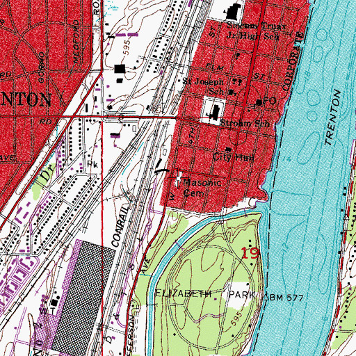 Topographic Map of The Old Burial Ground, MI