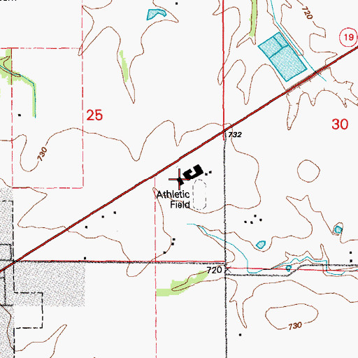 Topographic Map of Mark Twain Junior High School, MO