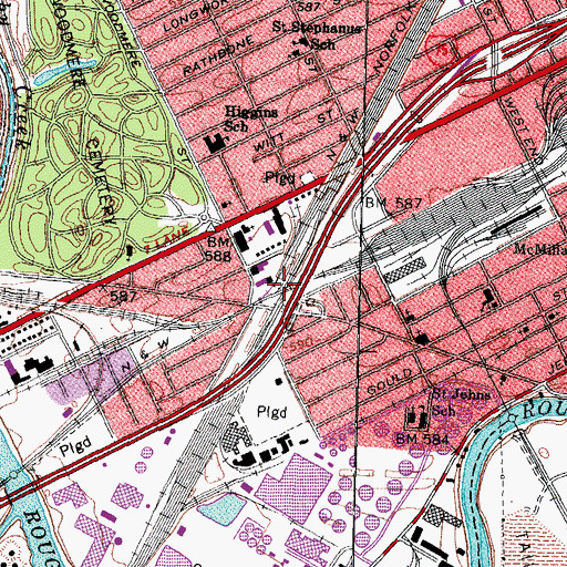 Topographic Map of Woodmere Station (historical), MI