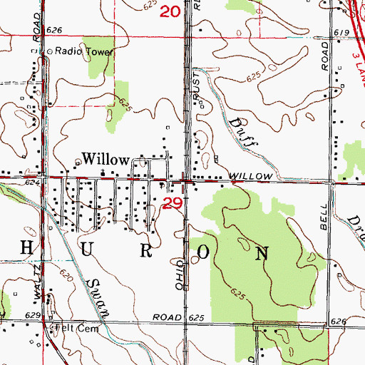 Topographic Map of Willow Station (historical), MI