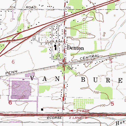 Topographic Map of Denton Station (historical), MI