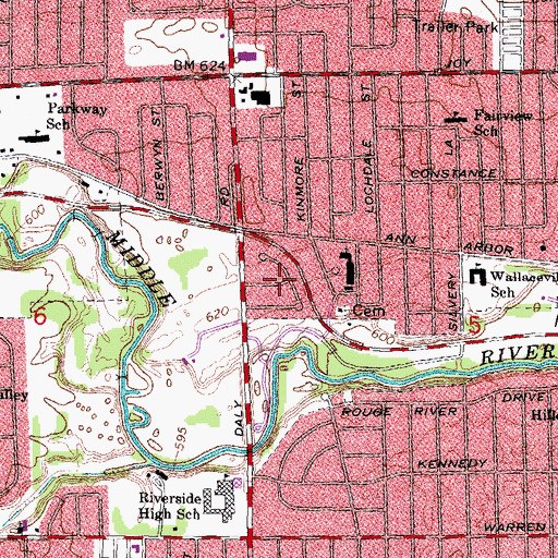Topographic Map of Wallaceville Post Office (historical), MI