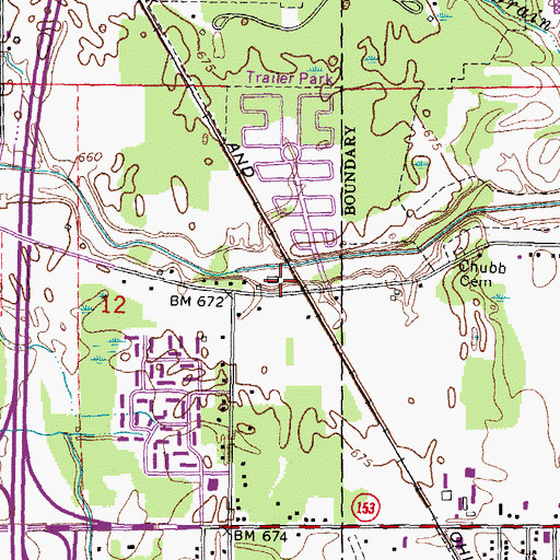 Topographic Map of Tonquish Post Office (historical), MI