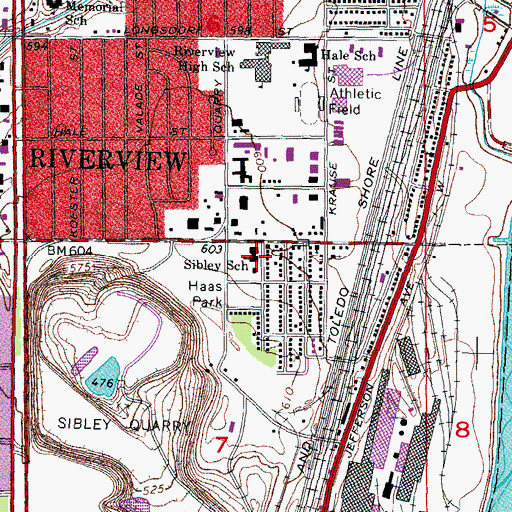 Topographic Map of Sibley Post Office (historical), MI
