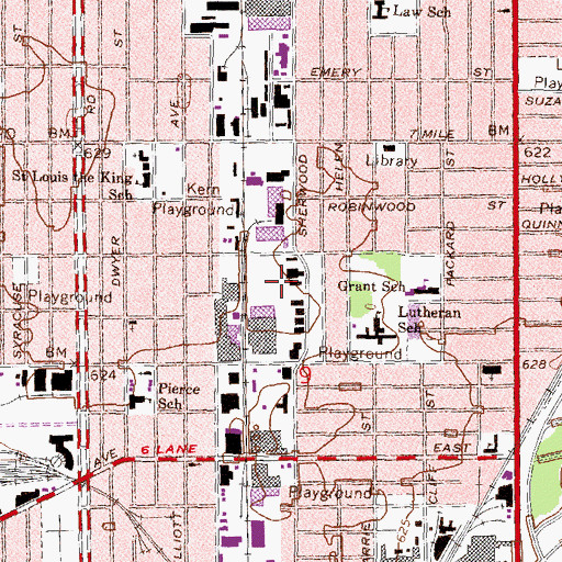 Topographic Map of North Detroit Post Office (historical), MI