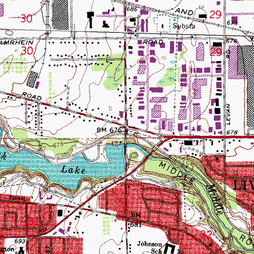 Topographic Map of Nankin Post Office (historical), MI
