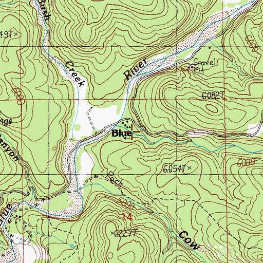 Topographic Map of Blue, AZ