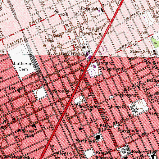 Topographic Map of Leesville Post Office (historical), MI
