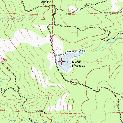 Topographic Map of Lake Prairie, CA