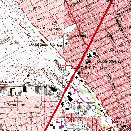 Topographic Map of Conners Creek Post Office (historical), MI