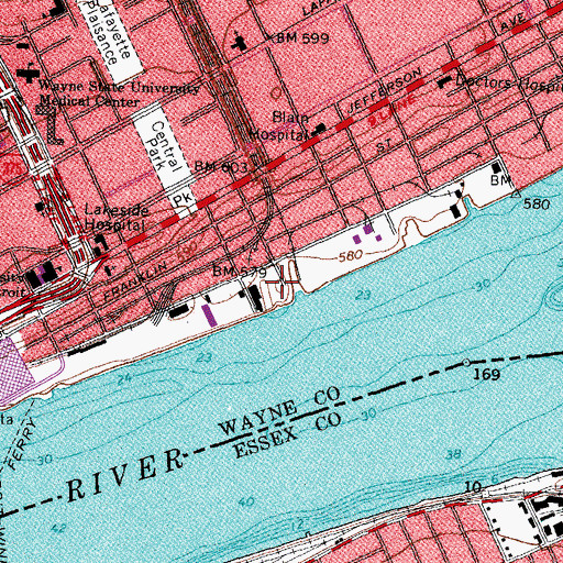 Topographic Map of William G Milliken State Park and Harbor, MI