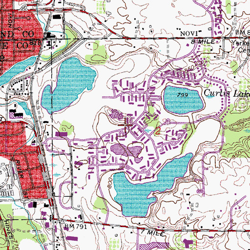 Topographic Map of Northville Station (historical), MI