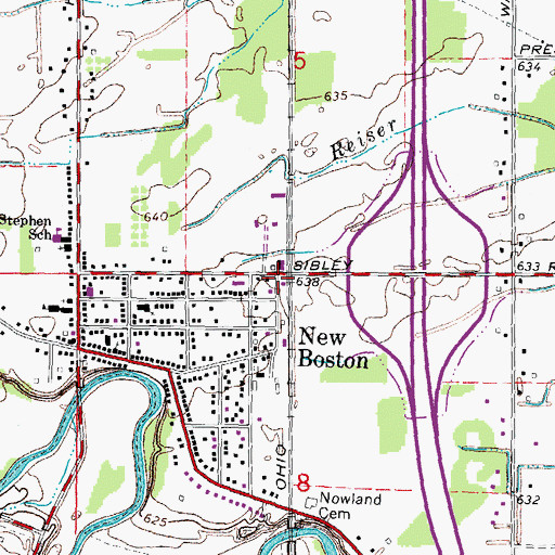 Topographic Map of New Boston Station, MI