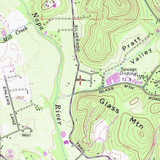 Topographic Map of Pratt Valley, CA