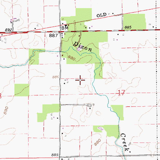 Topographic Map of Ploughe Farm, IN