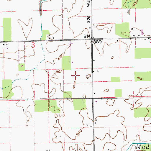 Topographic Map of R and M Farms, IN