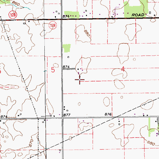 Topographic Map of Shuter Sunset Farms, IN