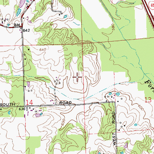 Topographic Map of Corya Pork Farm, IN