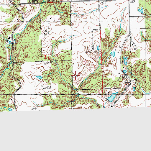 Topographic Map of Puregenis Pork Farm, IL