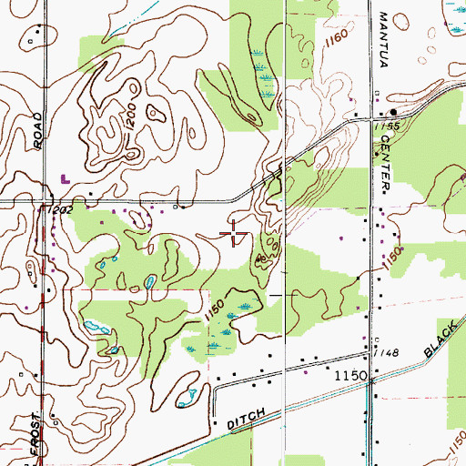Topographic Map of Wintergreen Tree Farm, OH