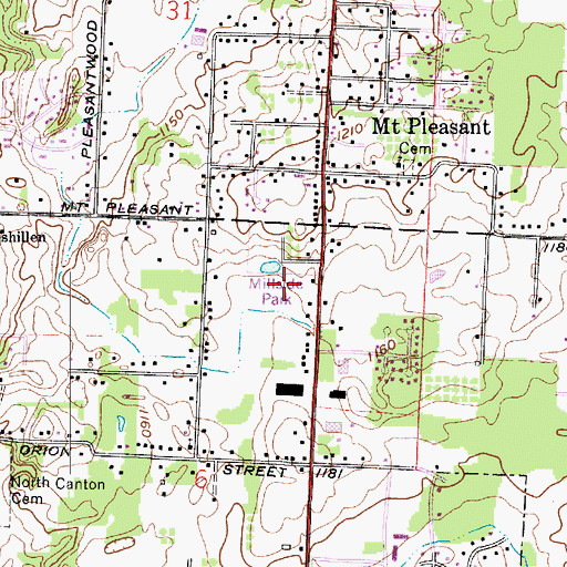Topographic Map of Jabberwocky Tree Farm, OH