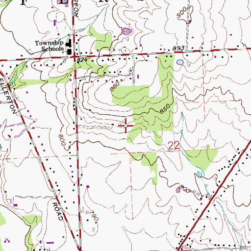 Topographic Map of Learning Tree Farm, OH