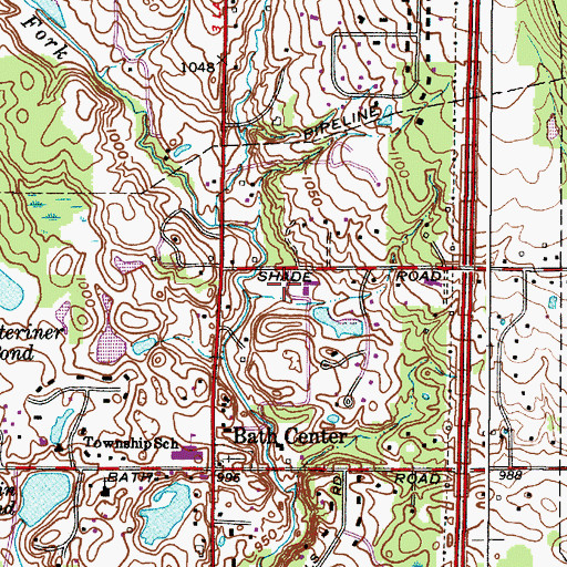 Topographic Map of Shade Tree Farm, OH