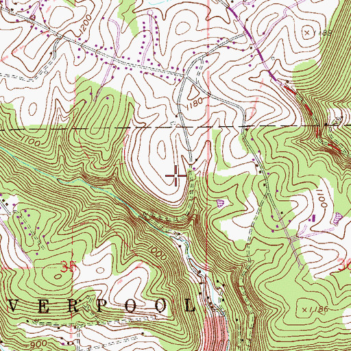 Topographic Map of Windy Hill Tree Farm, OH