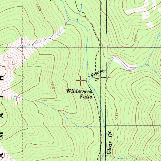 Topographic Map of Preston Creek, CA