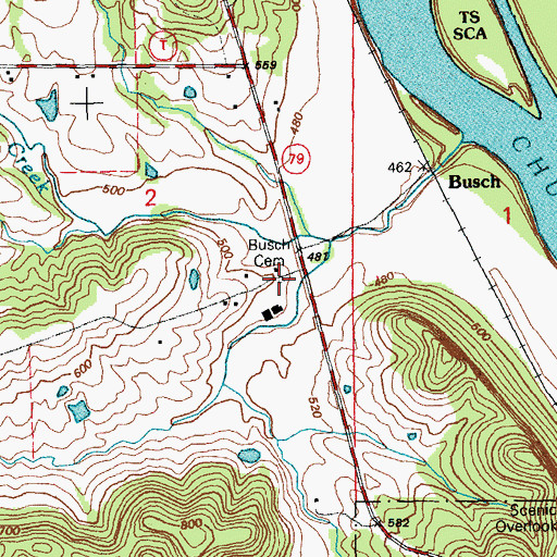 Topographic Map of Vernon School (historical), MO