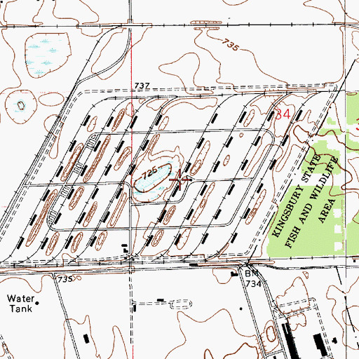 Topographic Map of Kingsbury Ordnance Plant (historical), IN