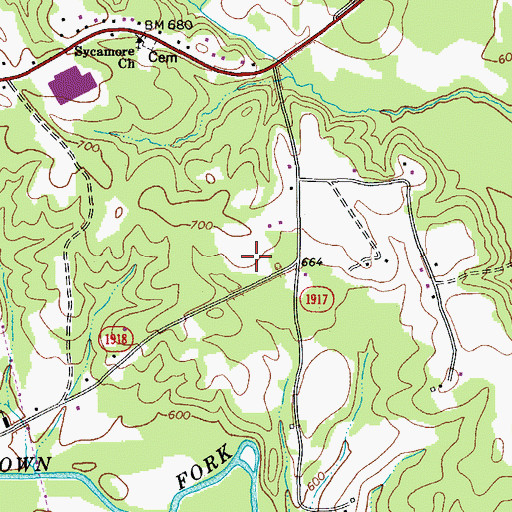 Topographic Map of Tarheel Fish Farm, NC