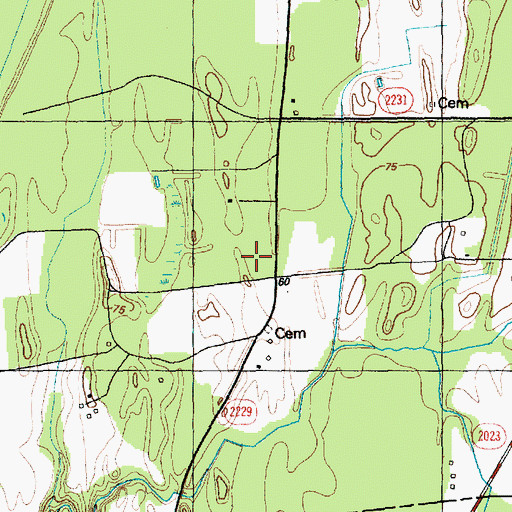 Topographic Map of Cedar Creek Fish Farm, NC