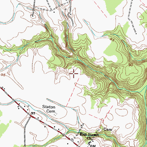 Topographic Map of East Pork Farms, NC