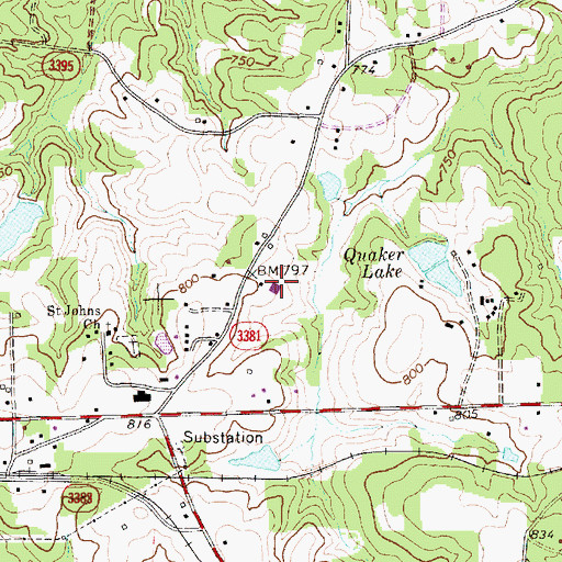 Topographic Map of Rocking F Farm, NC