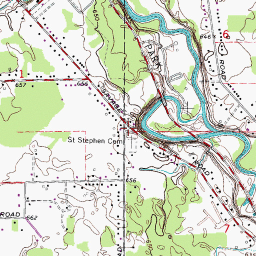 Topographic Map of Mallett Cemetery, MI