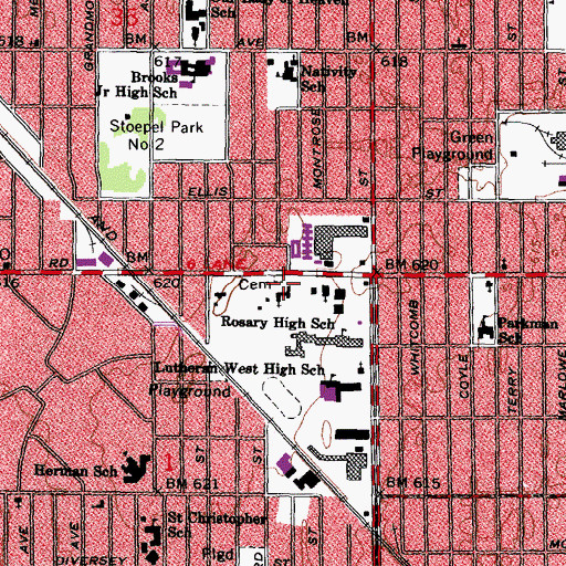 Topographic Map of Ford Cemetery, MI