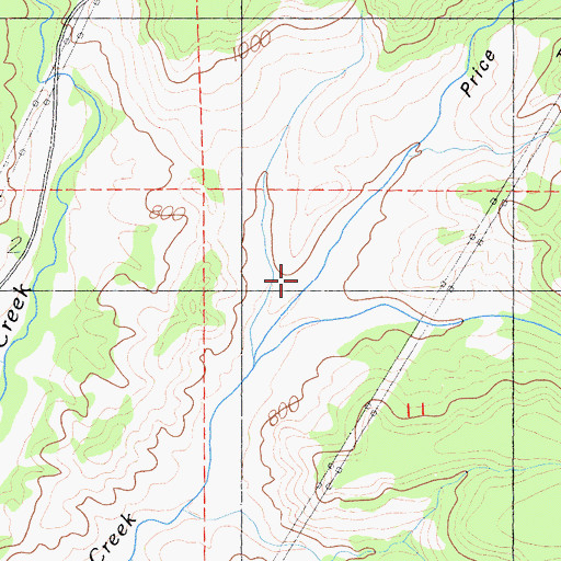Topographic Map of Price Hollow, CA