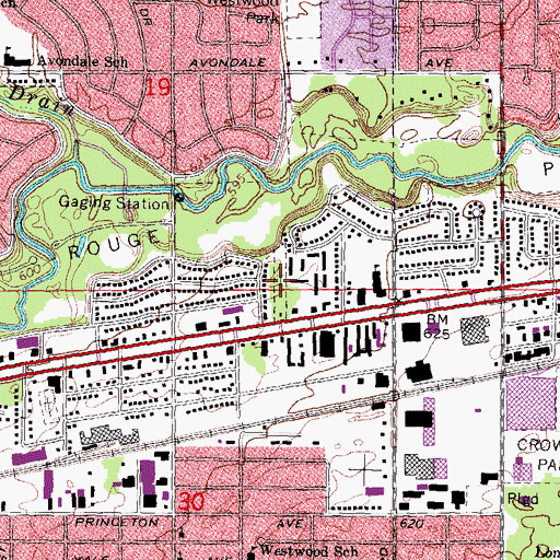 Topographic Map of Westwood Cemetery, MI