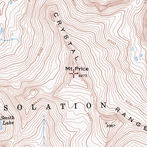 Topographic Map of Mount Price, CA