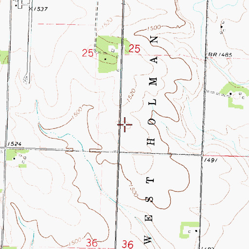 Topographic Map of Nustar Farms, IA
