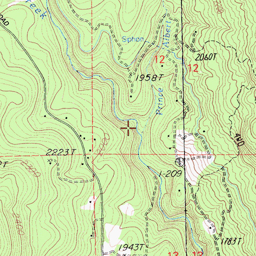 Topographic Map of Prince Albert Creek, CA