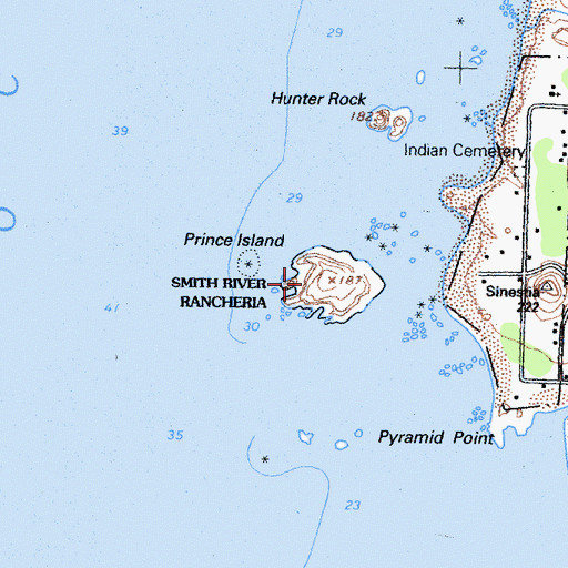 Topographic Map of Prince Island, CA