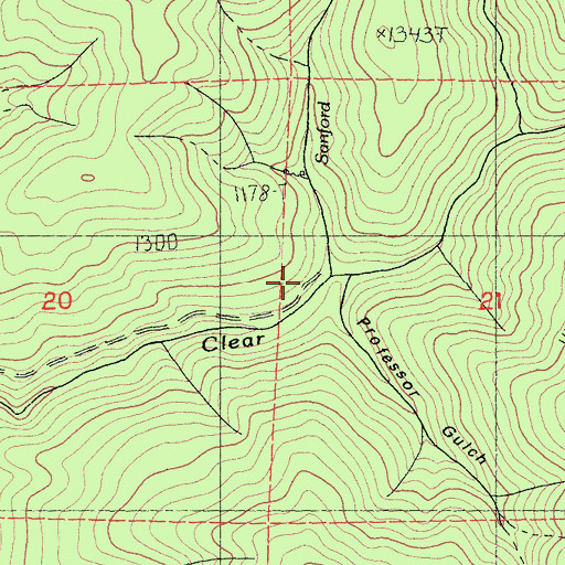 Topographic Map of Professor Gulch, CA