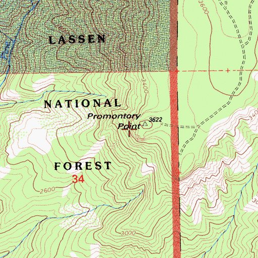 Topographic Map of Promontory Point, CA