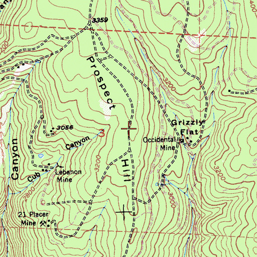 Topographic Map of Prospect Hill, CA