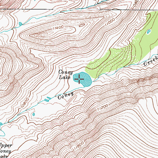 Topographic Map of Coney Lake, CO