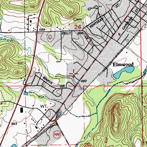 Topographic Map of Louisiana High School, MO