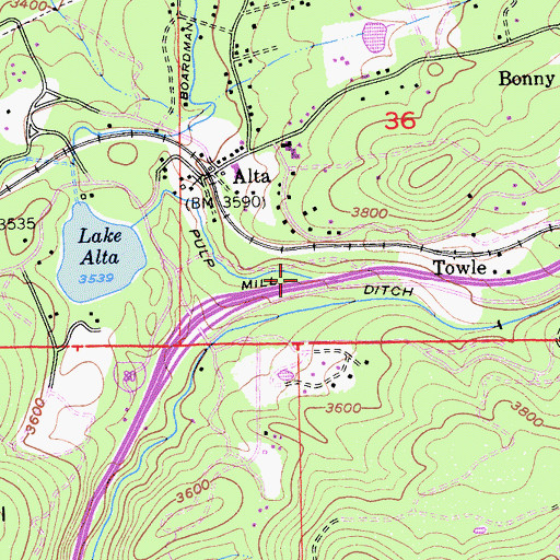 Topographic Map of Pulp Mill Ditch, CA