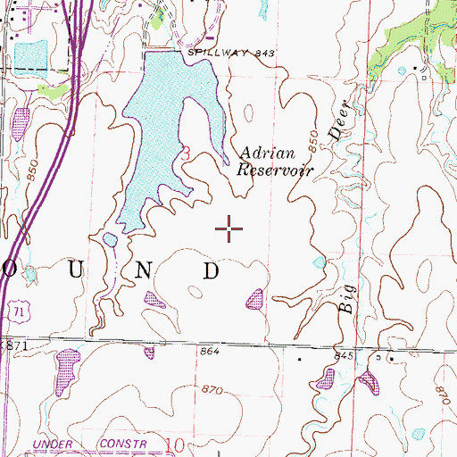 Topographic Map of Side Stream Reservoir, MO